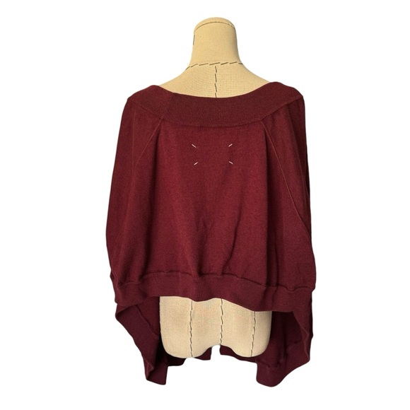 Maison Margiela Women's Collection Burgundy Sweater Cape Top Layering Piece - Picture 2 of 13